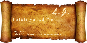 Leibinger János névjegykártya