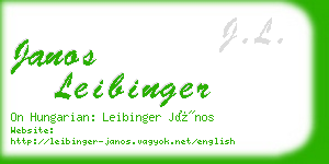 janos leibinger business card